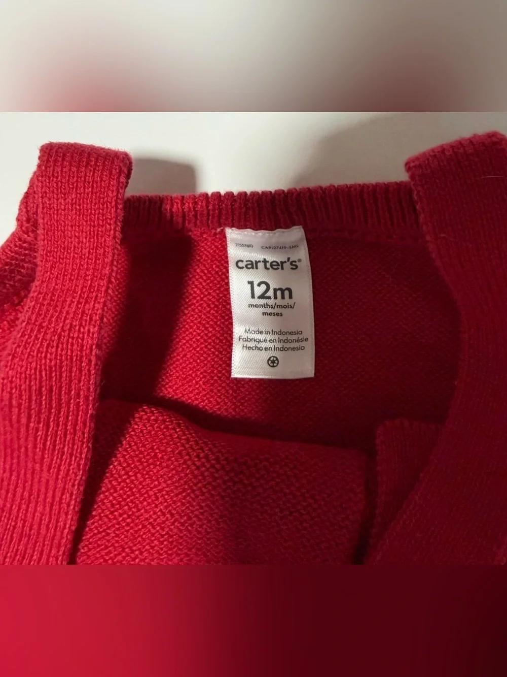 Carter’s Baby Girl 12M Fall Holiday Outfit Bundle Red Knit Dress & Bodysuit